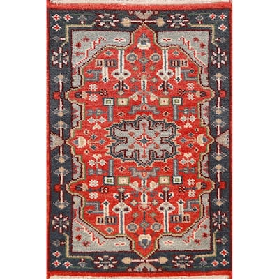 Orange Kazak Indian Accent Foyer Rug Handmade Wool Carpet - 2'0" x 3'0"