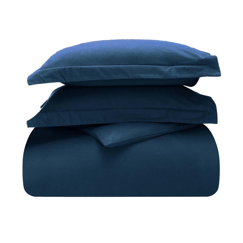 Superior Classic Solid Flannel Cotton Duvet Cover Set