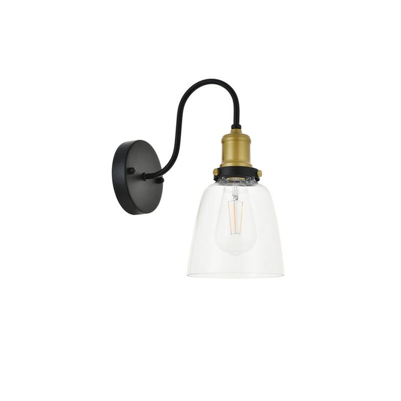 Rose 1 light brass and black Wall Sconce