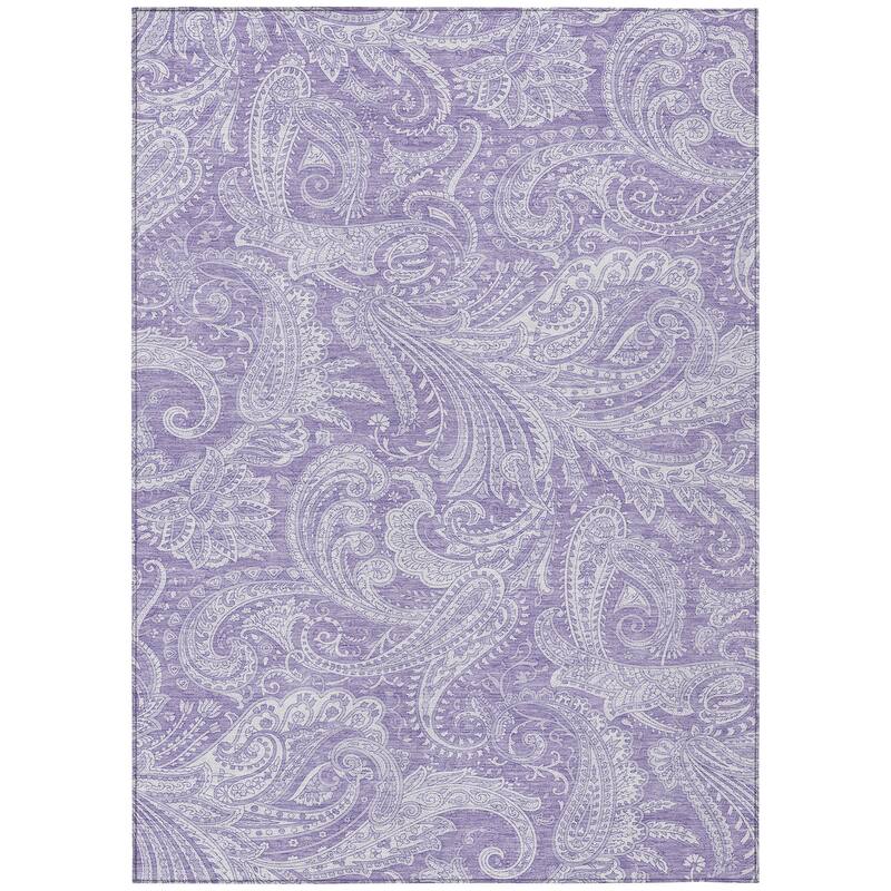 Machine Washable Indoor/ Outdoor Chantille Paisley Traditional Rug