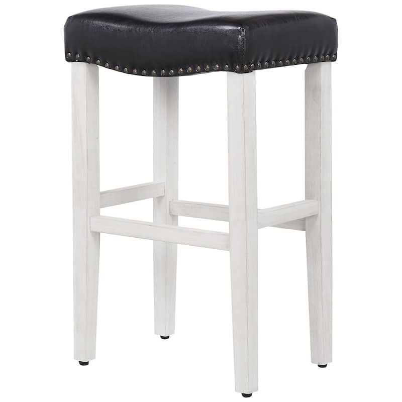 Jameson Upholstered Polyester Antique White 29 Inch Bar Stool (Set Of 2)