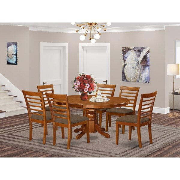 Dining Room Set Includes Oval Dinette Table with Leaf and a Set of Dining Chairs. Opens flyout.