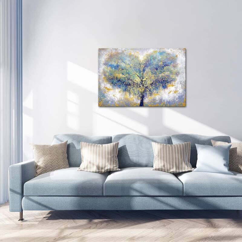 Wall Art Gold and Blue Artwork