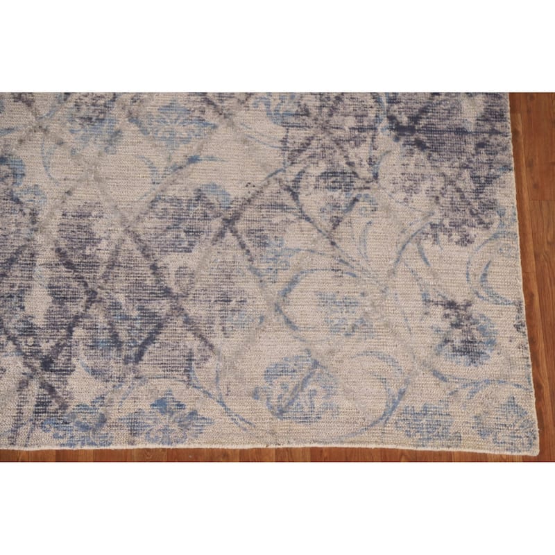 Abstract Modern Area Rug Hand-Knotted Wool Carpet - 8'0"x 9'11"