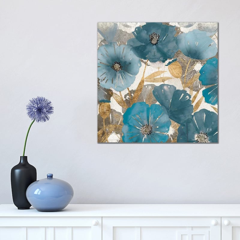 iCanvas "Blue and Gold Poppies I" by Studio W Canvas Print - 18x18x1.5