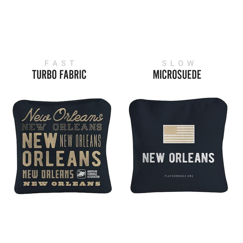New Orleans Football Black Dual Sided Cornhole Bags