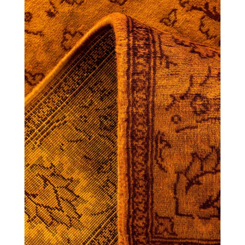 Fine Vibrance, One-of-a-Kind Hand-Knotted Runner Rug - Gold, 2' 5" x 9' 10" - 2' 5" x 9' 10"