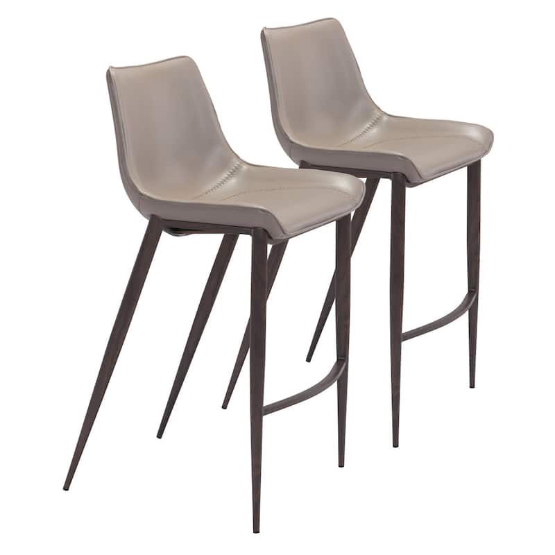 BarStool (Set of 2) - Grey, Walnut