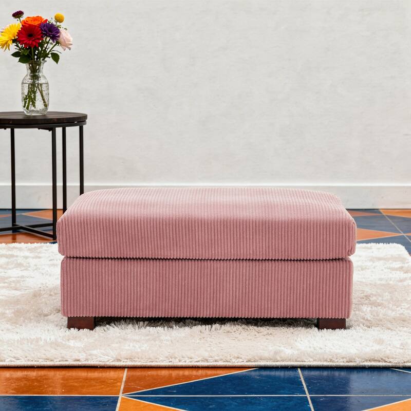 Modern Oversized striped Corduroy Ottoman