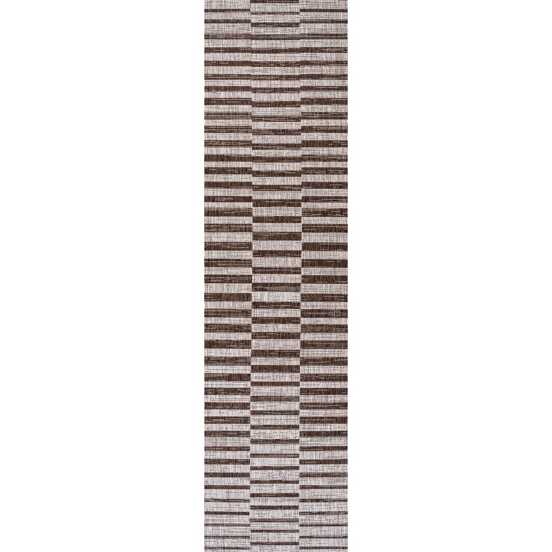 JONATHAN Y Grid Modern Offset Stripe Indoor/Outdoor Area Rug