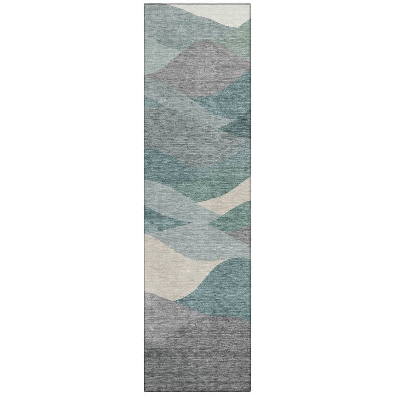 Machine Washable Indoor/ Outdoor Modern Horizon Chantille Rug