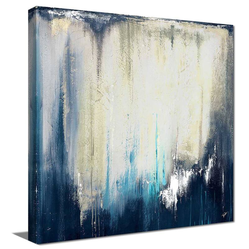 "Navy Blue Illusion II" by Patricia Pinto Print on Canvas