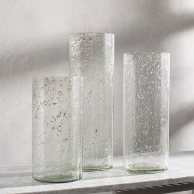 Nebel Modern Glass Hurricane Vase Set (3 Pieces)