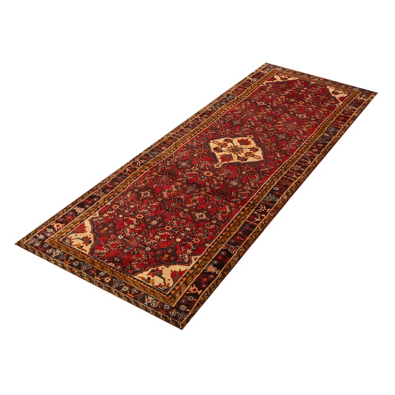 ECARPETGALLERY Hand-knotted Andelz Red Wool Rug - 3'10 x 10'6