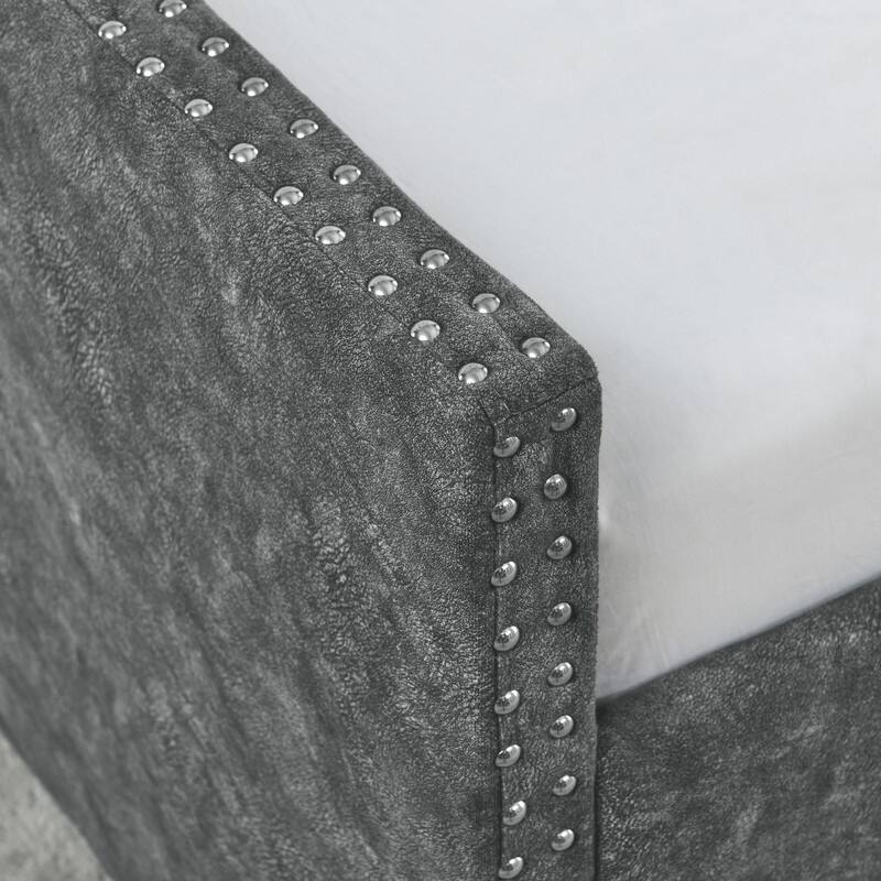 Upholstered Queen Daybed with Two Storage Drawers,Queen Size Button Tufted Sofa Bed Daybed