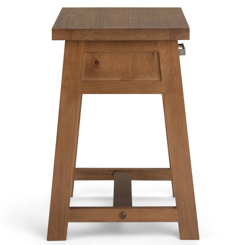 WYNDENHALL Hawkins SOLID WOOD 24 inch Wide Modern Industrial Bedside Nightstand Table