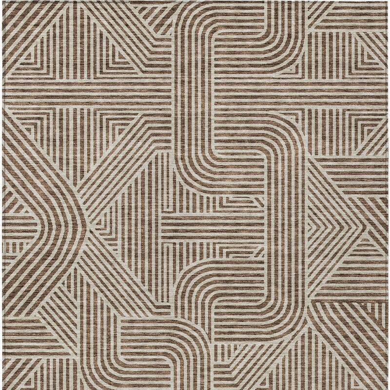 HomeRoots Abstract Transitional Rectangle Outdoor Rug