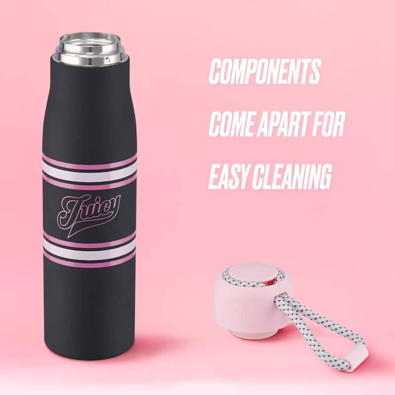 Juicy Couture Luxe Loop Hydration Stainless Steel Tumbler With Woven Loop Handle