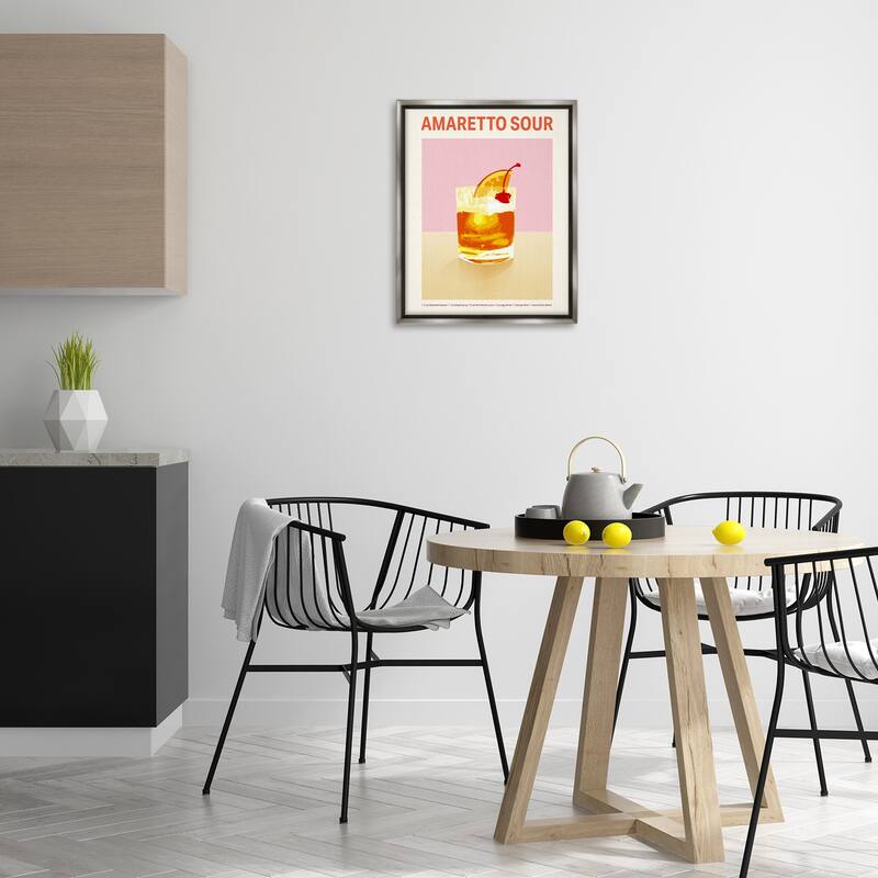 Stupell Amaretto Sour Classic Drink Framed Floater Canvas Wall Art Design By Victoria Barnes