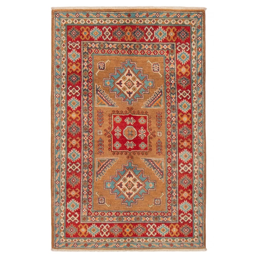 ECARPETGALLERY Hand-knotted Uzbek Ghazni Brown Wool Rug - 3'2 x 4'10