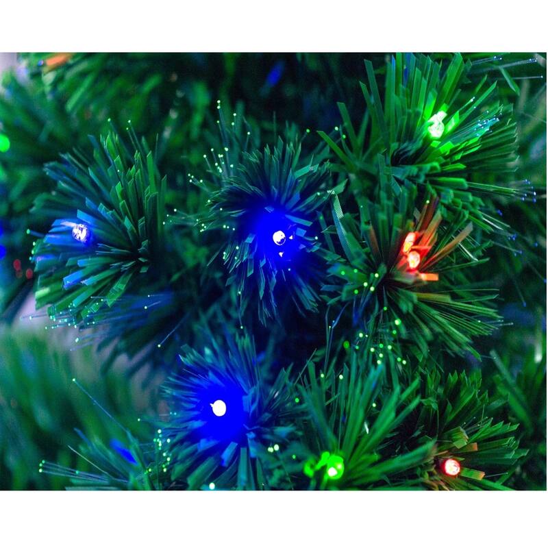 72" Red Green Artificial Tree Star Tree Topper Multicolor LED - 6 Foot