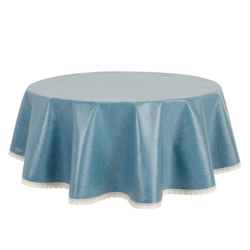 1 Pack Round Tablecloth, Oil-Proof, Spill-Proof, and Water-Proof Lace TPU Table Cover