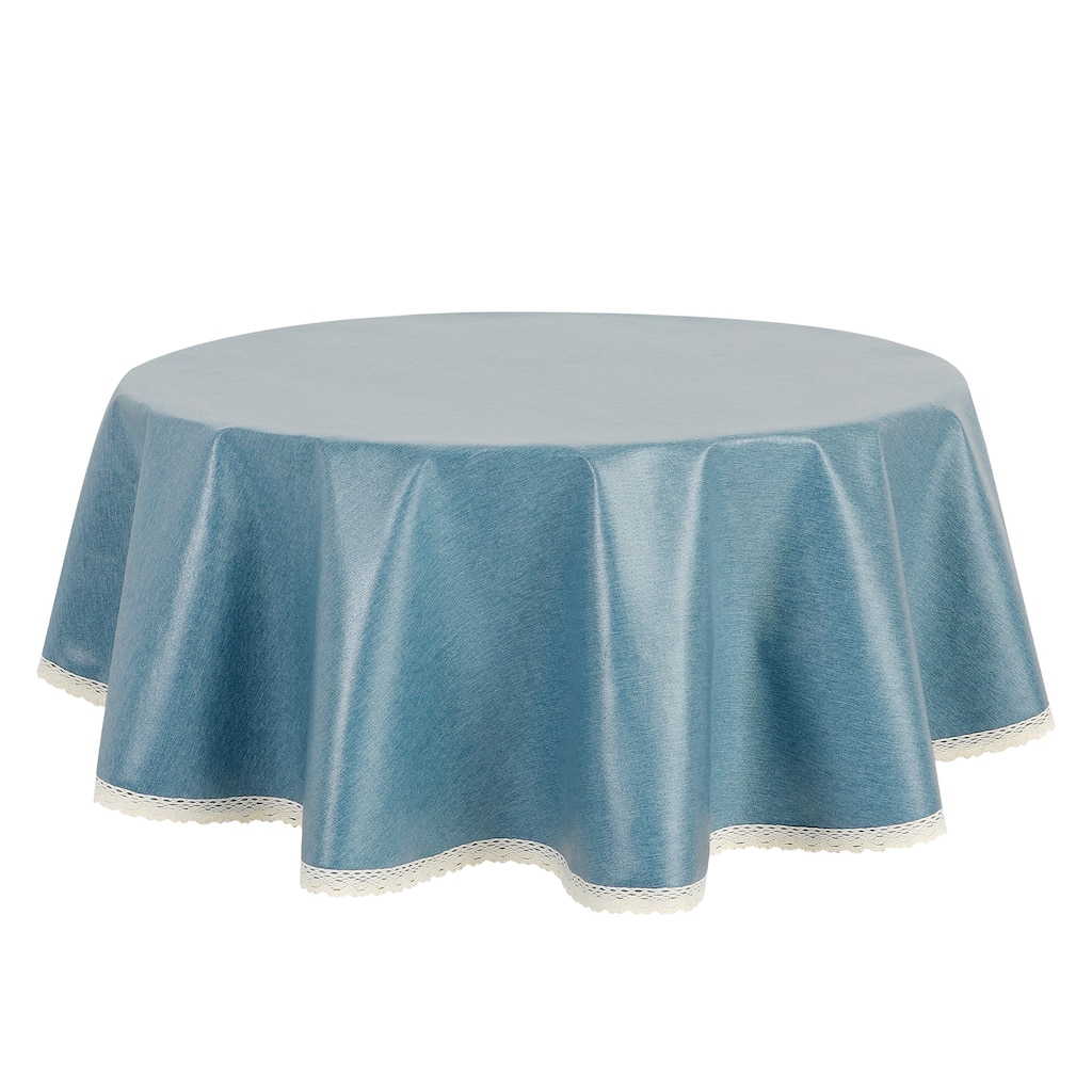 1 Pack Round Tablecloth, Oil-Proof, Spill-Proof, and Water-Proof Lace TPU Table Cover