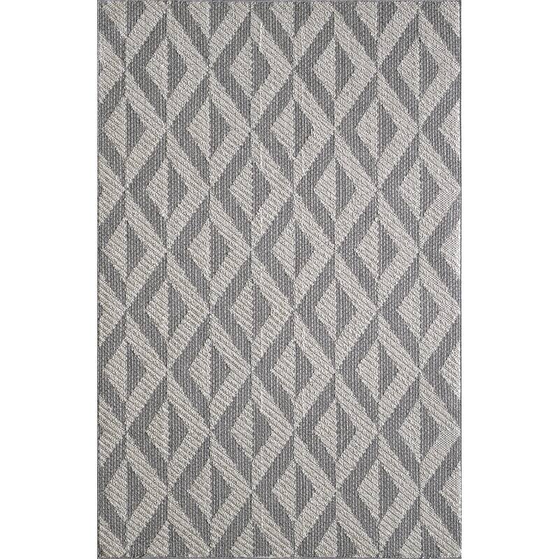 Domani Breeze Mid-Ccntury Trellis Outdoor Rug - 4' x 5'9" - Grey