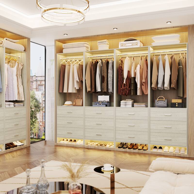 Set of 2/4 Closet Organizer System with Wood Drawers