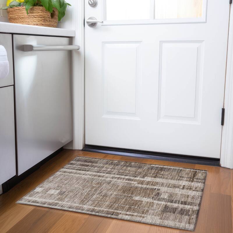 Premium Washable Super Soft Casual Contemporary Mayfield Rug - Brown - 1'8" x 2'6"