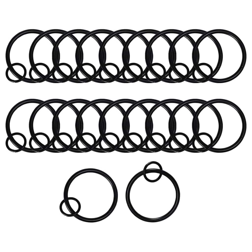 20pcs Metal Curtain Rings with Eyelet for 1.5" Shower Curtains Rod - Black - 1.1 Inch