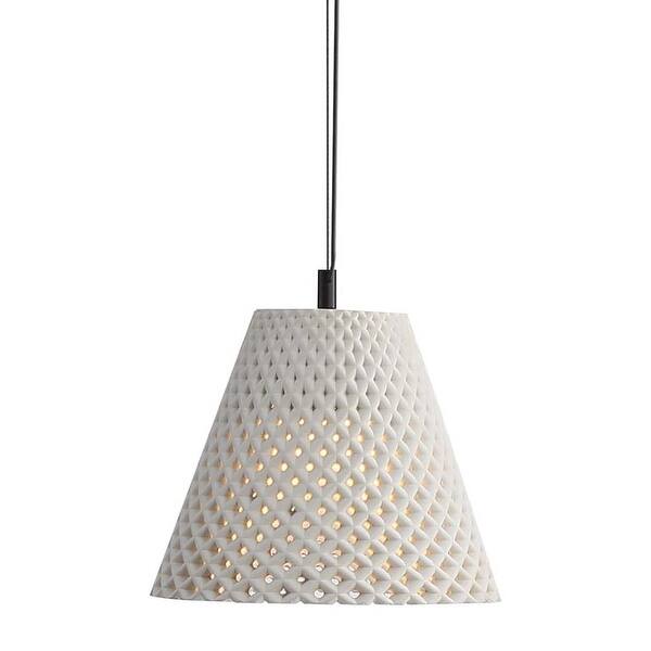 slide 2 of 7, Golden Lighting 2419-10 Clarus 10" Wide Pendant White Sandstone Cement