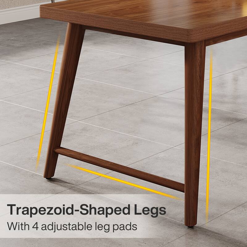 78.7” Extra Long 2-Person Wood Desk with Metal Legs