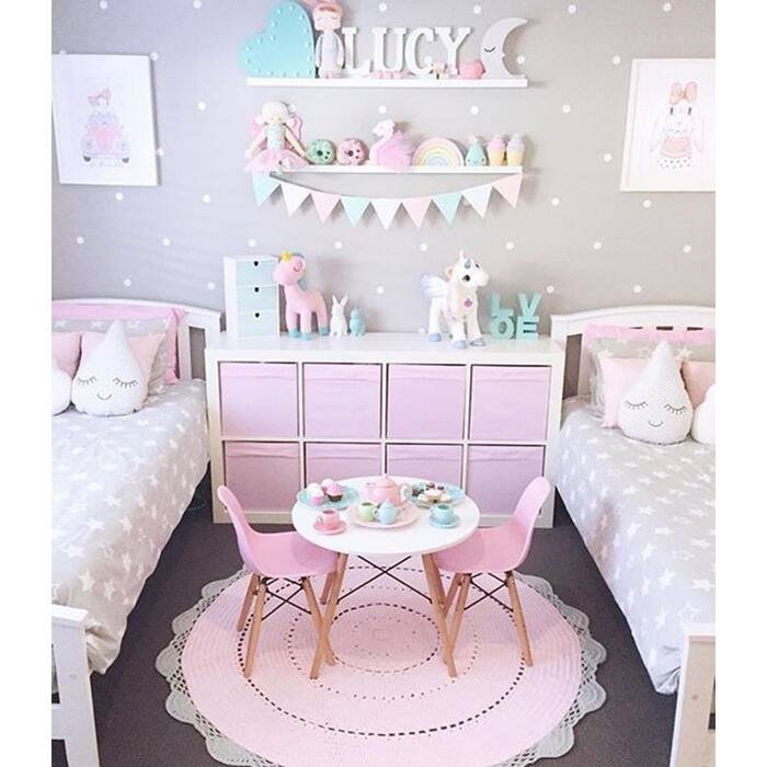 Kids Table and Chair Set Modern Toddler Furniture with Round Table and Armless Chairs Eiffel Wooden Legs Dining or Playroom Use