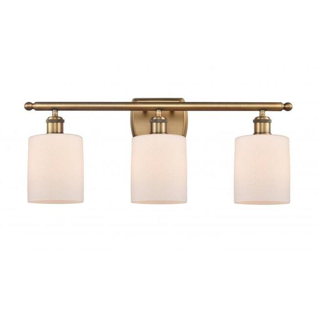 Innovations Lighting Cobbleskill 3 Light 26" Wide Bathroom Vanity - Brushed Brass / Matte White