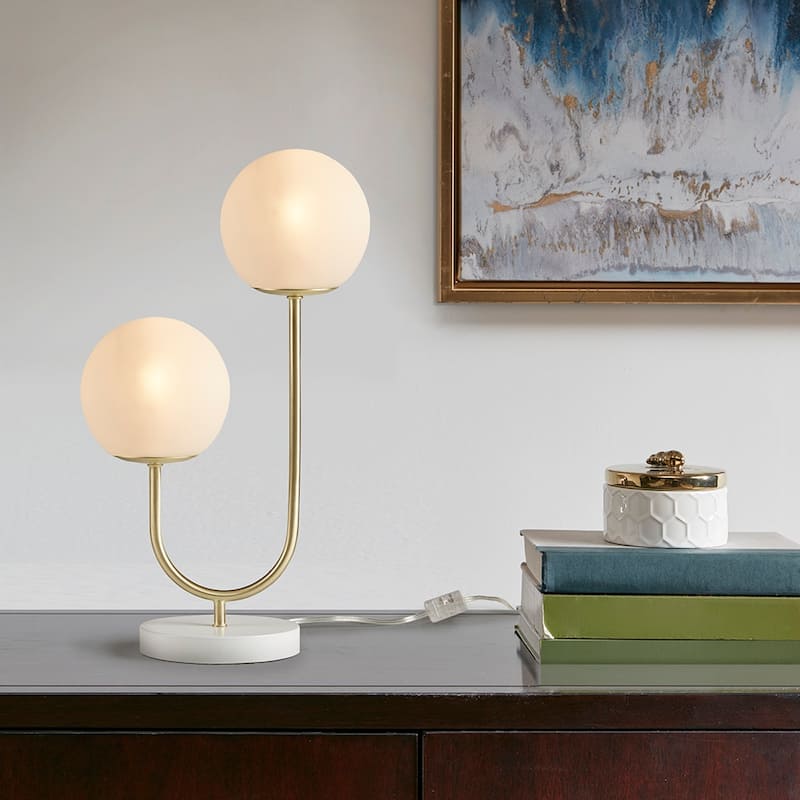 Metal 2-Light Globe Table Lamp for living room,bedroom,and dining room