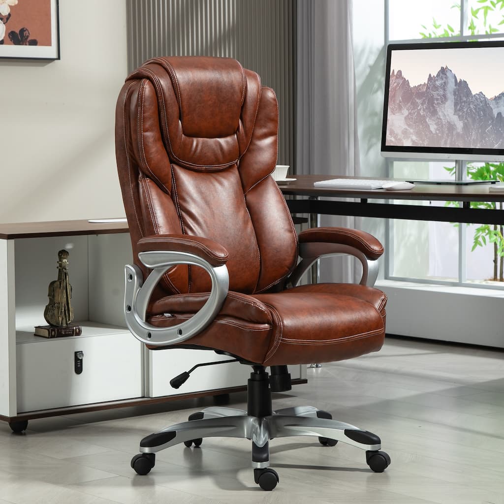 Comfortable Office Chair with Foam Padding Armrest and Adjustable Seat Height for Desk or Home - 26" W x 29.7" D x 45.5" -49" H