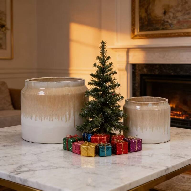 Elegant Ombre Glaze Non-Porous Ceramic Planters Pot for Aquatic Plants