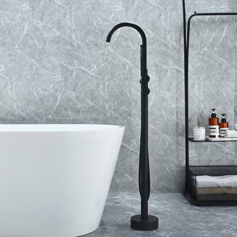 Altair Assens Double Lever Handle Freestanding Floor Mounted Tub Filler with Handshower