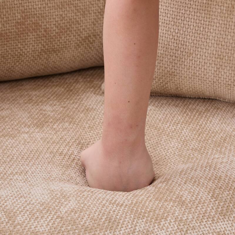 45.27" Wide Modern Upholstered Farmhouse Performance Accent Chair with Metal Legs, Chenille Reading Armchair Single Sofa