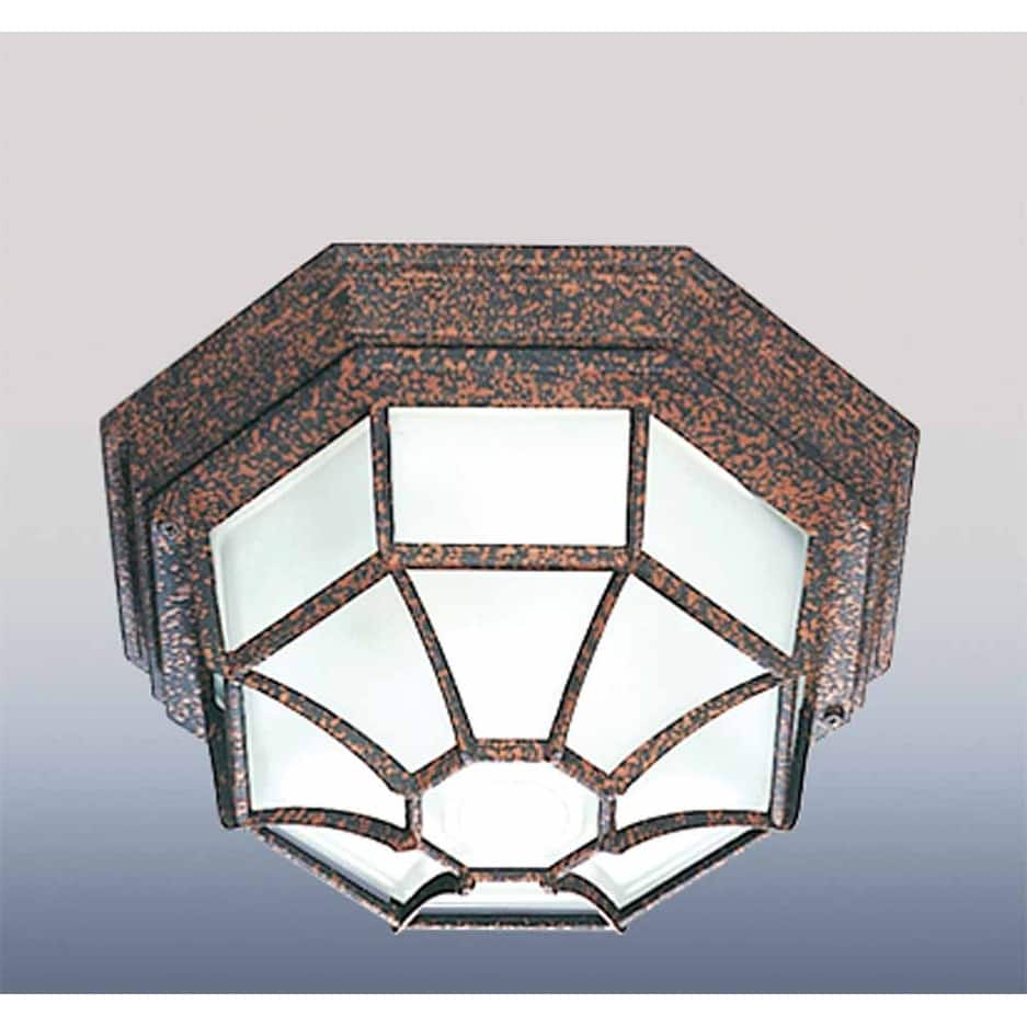 Volume Lighting V8857 1 Light Flush Mount Outdoor Ceiling Fixture with - Black