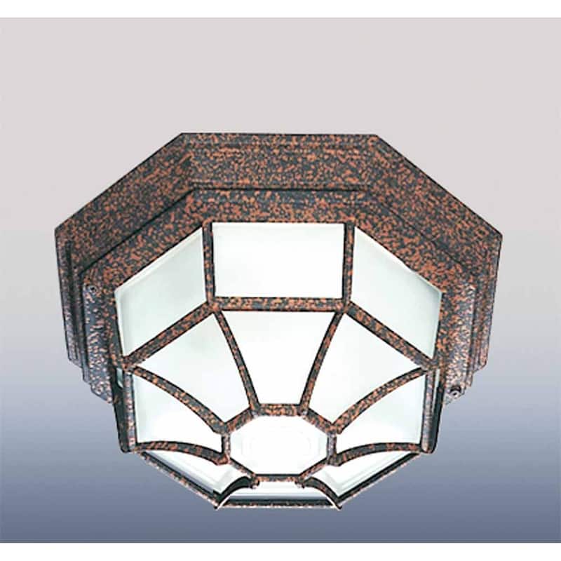 Volume Lighting V8857 1 Light Flush Mount Outdoor Ceiling Fixture with - Black