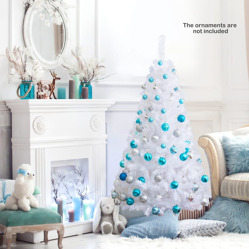 5/8 Feet White Christmas Tree with Solid Metal Legs