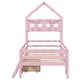 preview thumbnail 28 of 26, Twin Solid Wood House Bed with Guardrail & Drawer