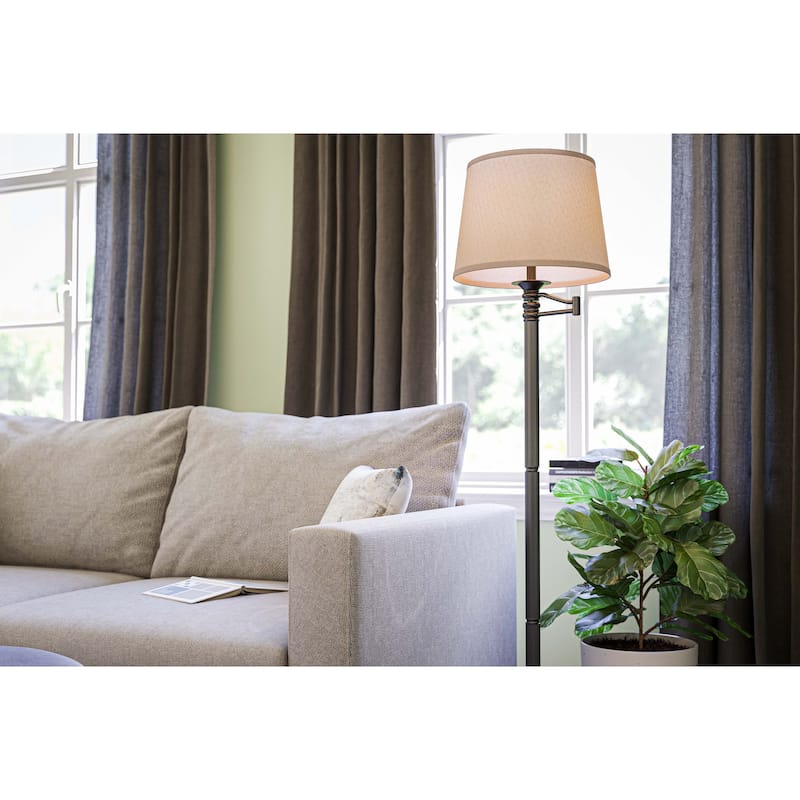 Kenroy Home Riverside Swing Arm Floor Lamp - Copper Bronze