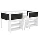 preview thumbnail 11 of 24, Twin Size Low Loft Bed with Two Movable Shelves and Ladder, White