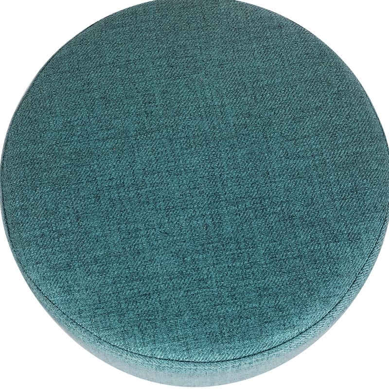 Adeco Modern Small Round Seat Fabric Ottoman Footrest Footstool Room