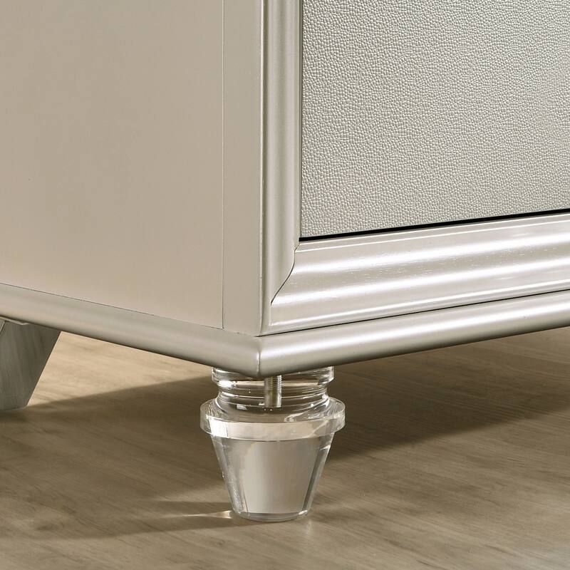 Xian Glam White Solid Wood 2-Piece Platform Bedroom Set with LED by Furniture of America