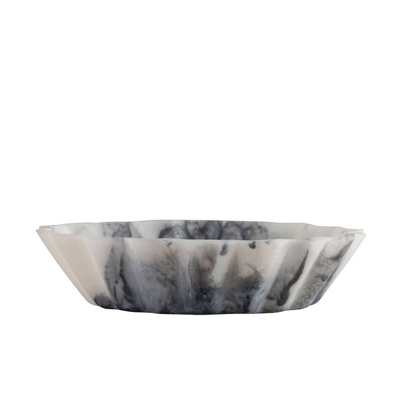Grey Resin Flower Bowl Set of 2