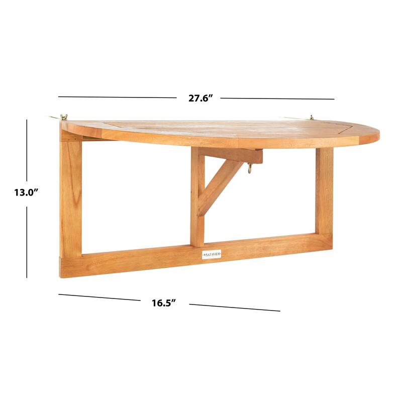 SAFAVIEH Outdoor Elle Balcony Hanging Half Table - 17Wx28Dx13H